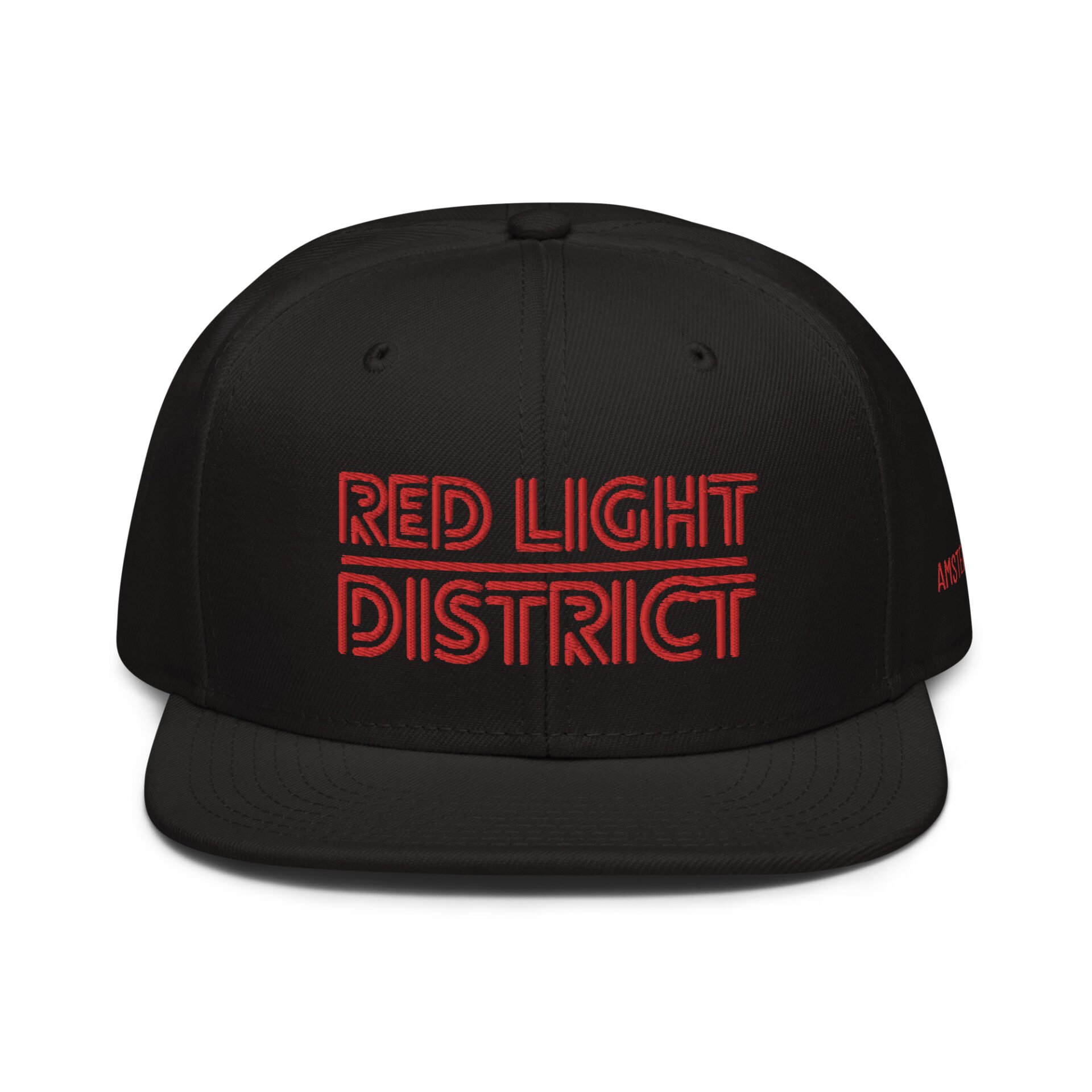 The RED LIGHT DISTRICT snapback cap, in sleek black, features Red Light District embroidered in bold red letters and is designed with a stylish grey under visor. The RED LIGHT DISTRICT snapback cap, in sleek black, features Red Light District embroidered in bold red letters and is designed with a stylish grey under visor.