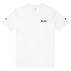 The Under ArmourⓇ athletic t-shirt is plain white with BAAS. in black on the left chest and small black graphics on the sleeves, inspired by classic Under Armour styling.