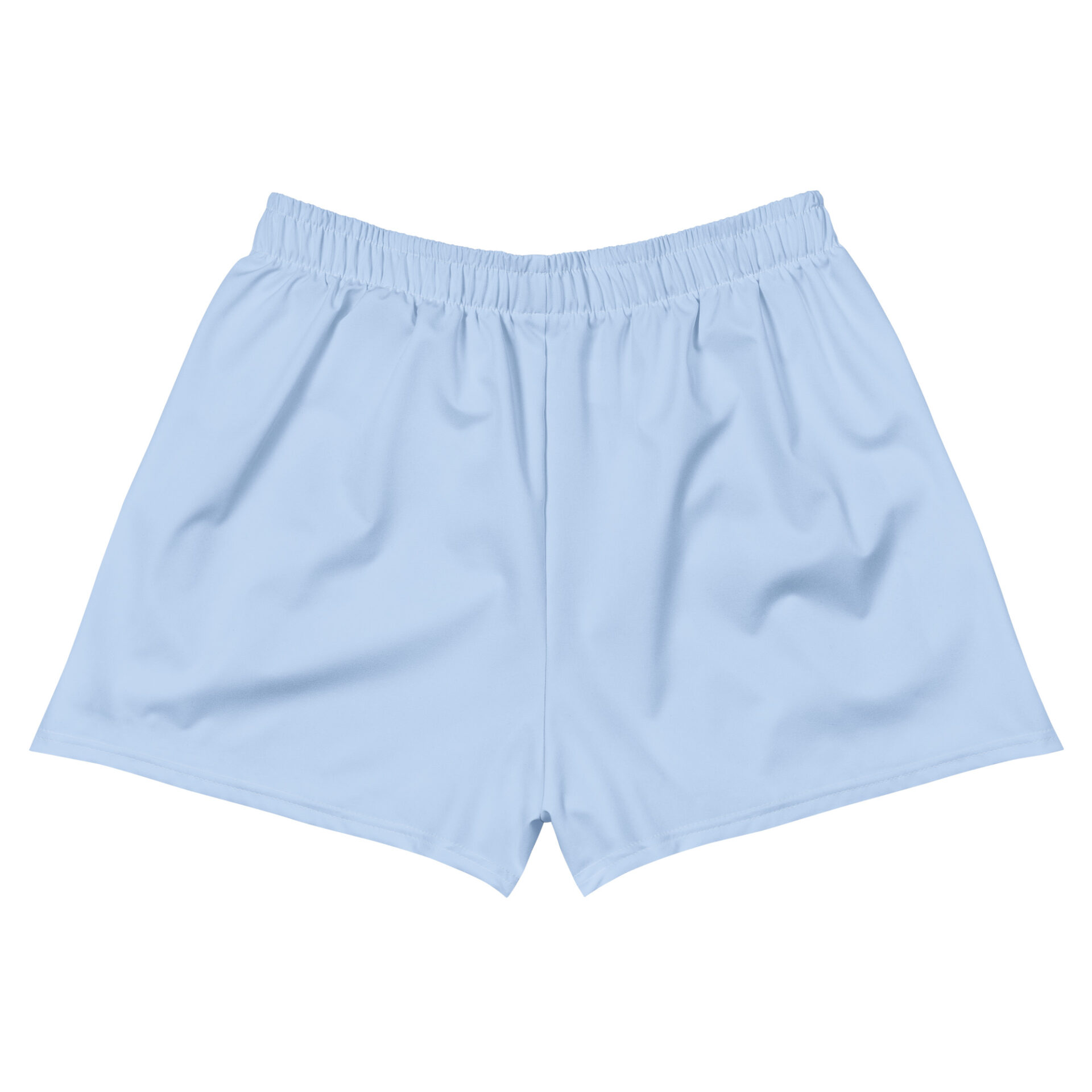 MJL Athletic Shorts in light blue with an elastic waistband, shown flat on a white background. These sportswear shorts offer a smooth, minimalist design without visible logos or extra details.