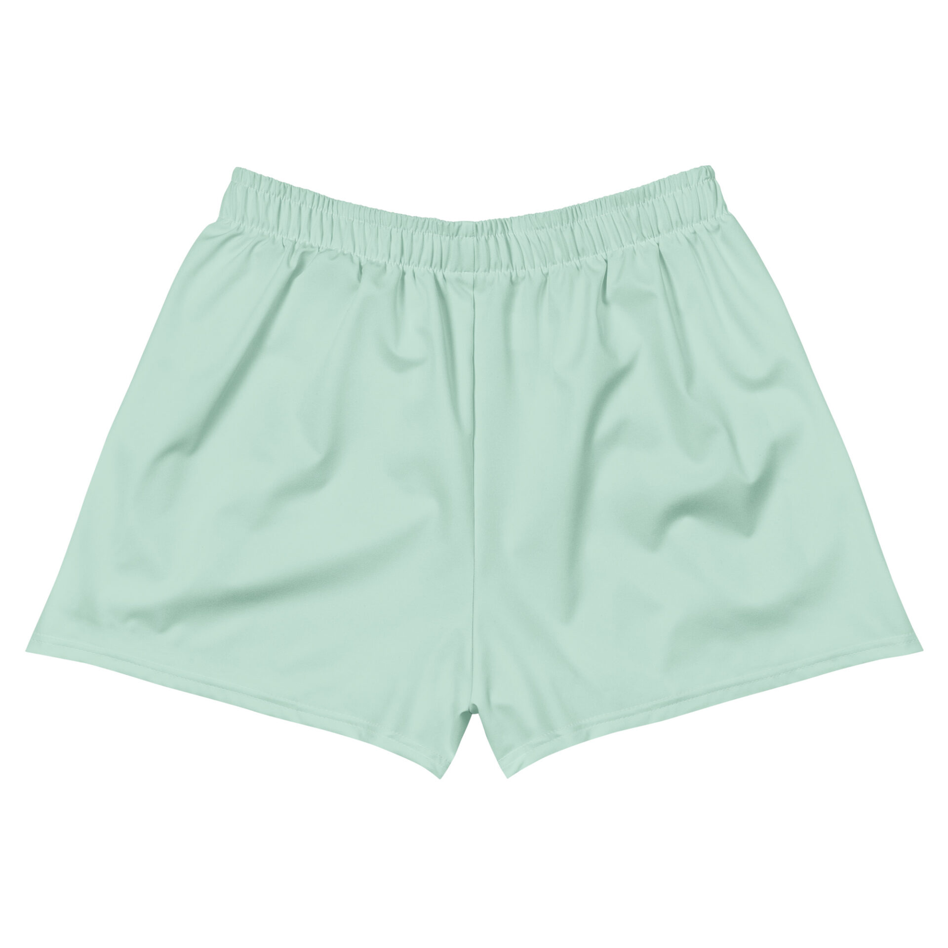 MJL Athletic Shorts in light green, featuring an elastic waistband, displayed flat on a white background.