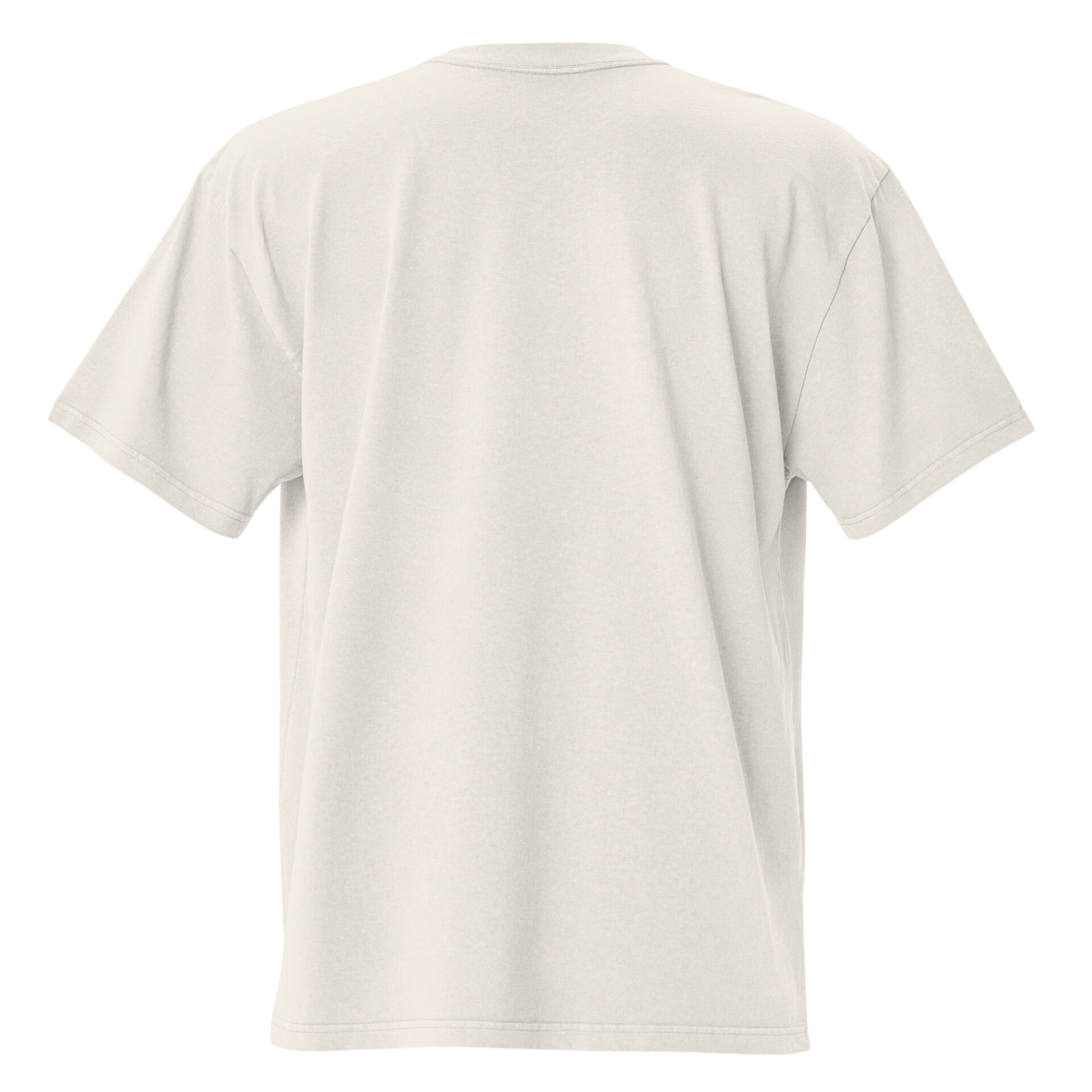 Back view of the Oversized faded t-shirt, featuring short sleeves and a light beige color with no visible logos, text, or designs.